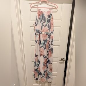 Floral Maxi Dress - Pink and Blue